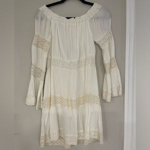 Short boho off white dress